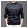 Men Crew Neck Jacquard Pullover Knitted Sweater Casual Bottoming Top For Middle Aged