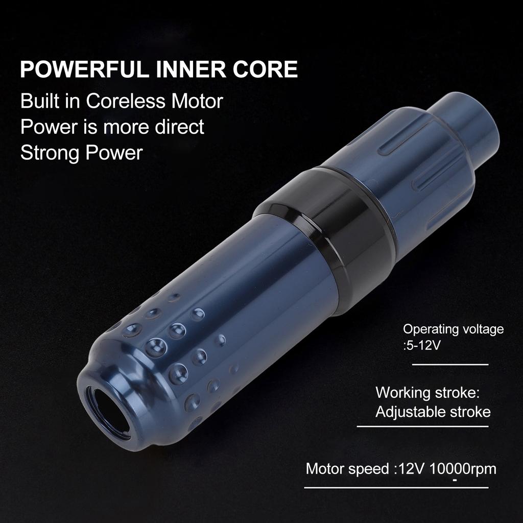 Tattoo Machine Aluminum Alloy Tattoo Pen Machine Professional Rotate Cartridge Tattoo Pen with Tattoo Clip Cord