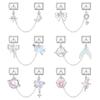 Zircon Bow Knot Moon Butterfly Star Cat Paw Tassel Chain Italian Charm Links Fit 9mm Stainless Steel Bracelet Women DIY Making