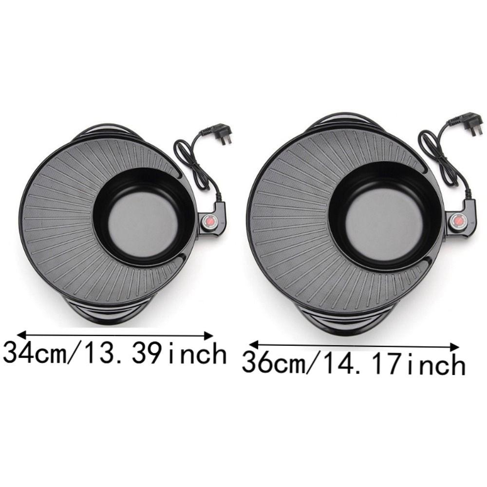 Round Electric Grill Non Stick 2 In 1 Electric Pan Household Barbecue Griddle Grilling