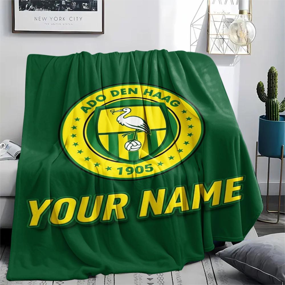 1PC Custom Name Ado Den Haag Patterned Flannel Blanket Suitable For All Seasons for Home Decor Warmth and Comfort Gifts Holiday Present