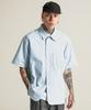 STAGE NAME Rd City Boy Washed Cotton Oversized Short Sleeve Shirt_Pale Blue