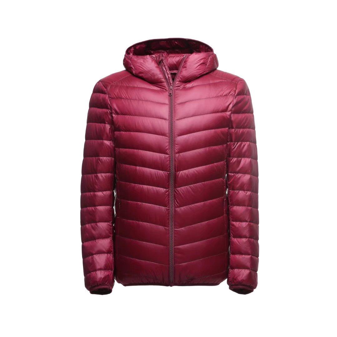 

Новый легкий пуховик мужской без воротника теплый пуховый подклад большого размера с круглым вырезом тонкая куртка 4XL бордовый