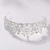 Vintage Silver Floral Crown Shiny Princess Rhinestone Tiara Luxury Crown Hair Accessory  Girls