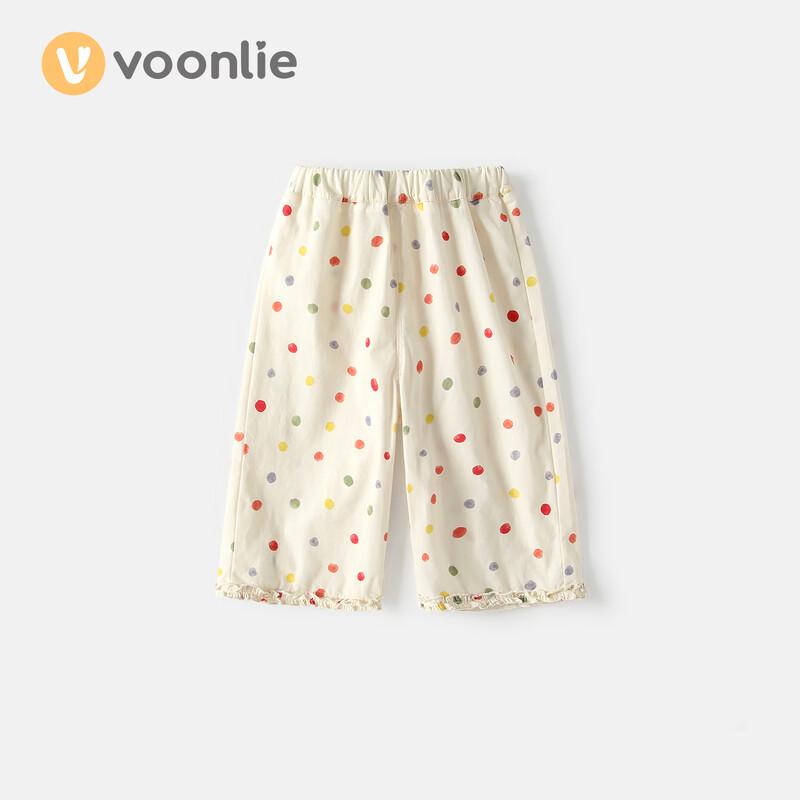 VOONLIE Girls  Summer Polka Dot Straight Leg Cropped Pants 90