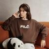 Fila Heritage Panda Embroidery Simple Fashion Casual Retro Versatile Comfortable Crewneck Sweatshirt Women Sweatshirt Yellow-Sand-Brown F51W538201FBN
