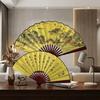 Folding Fan Chinese Style Summer 10inch Ancient Style Fan Men's Silk Cloth 2026 New Model Summer Bamboo Fan Hanfu Portable Fan