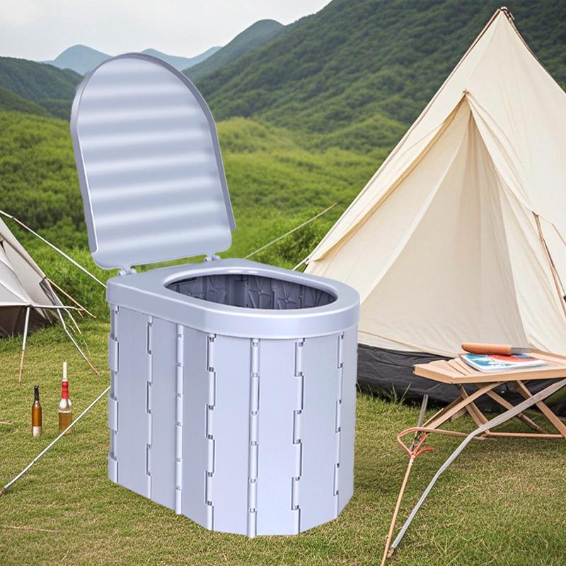 Portable Folding Toilet for Car, RV, and Camping - Adult Lady Travel Gear