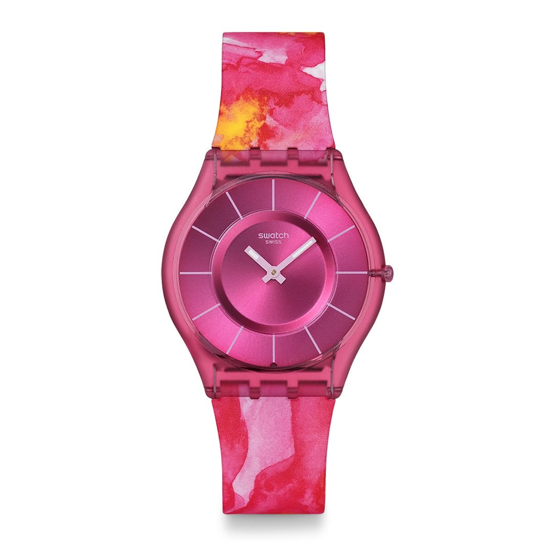 SKIN CLASSIC BIOSOURCED PARADISE PETALS Watch SS08P113 Unisex Adult Pink [Swatch] розовый