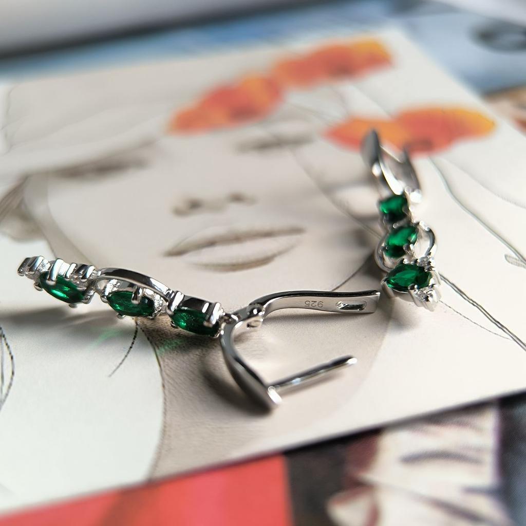 Серебряные серьги с изумрудом nano 2.338ct (2195627)