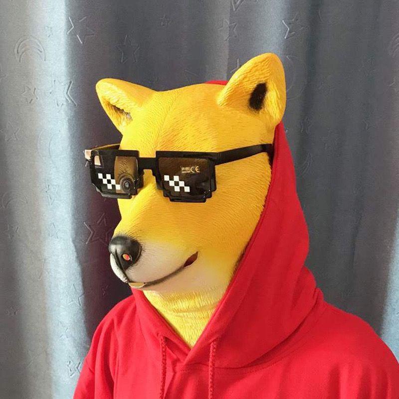 Mentale Verschmutzung Doge Maske: Dämonische Akita Inu Party Kopfbedeckung