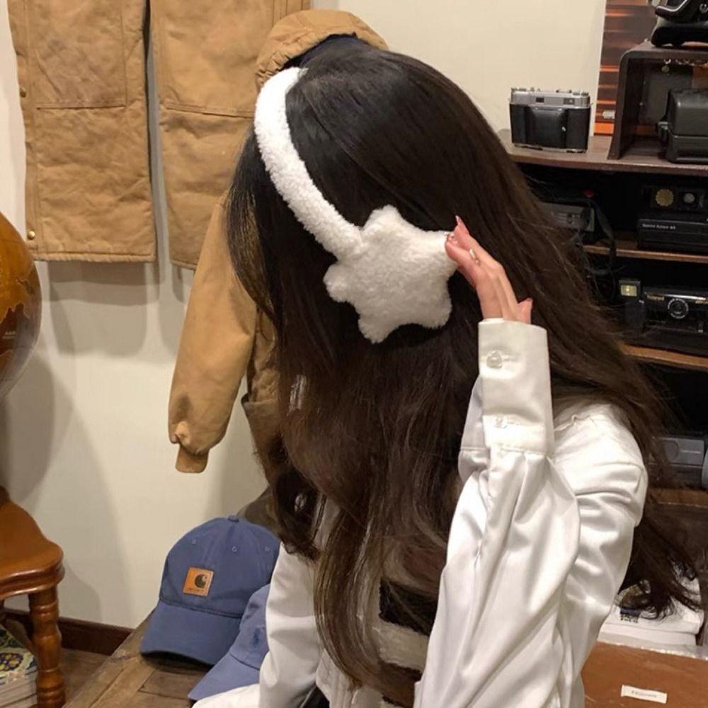 Coldproof Winter Plush Earmuffs Warm Women Fluffy Earflap Cute Y2k Star Earmuffs  Ear Cover