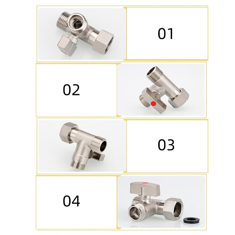 Steel Stop Valves Adapter T Connector Valves Adapter Multipurpose Valves for Bidet Sprayer & Toilet Tanks Installation
