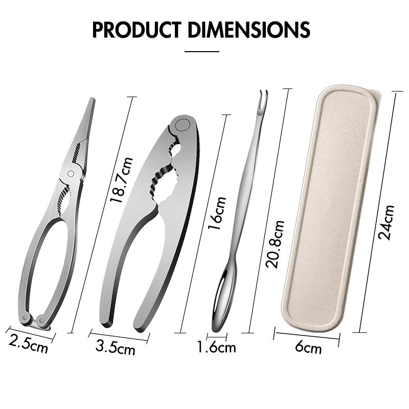 Super Quality 1-7Pcs Seafood Tool Sets, 304 Stainless Steel Lobster Crab Crackers Picks Spoons Set, Nut Crackers