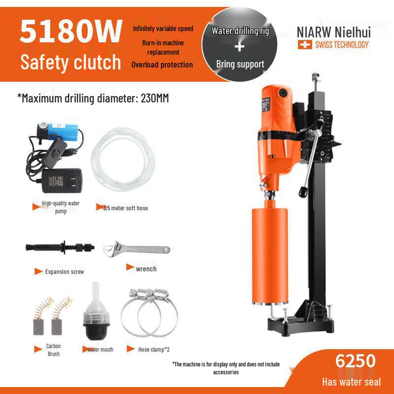Nairhui High-Power Handheld Water Drill for Concrete and Air Conditioner Holes