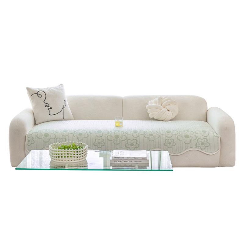 Sommer Kühl Eis Seide Sofakissen Neues Speziell geformtes Gerade Reihe Sitzkissen Einteiliger Fixierter Rutschfester Bezug Handtuch