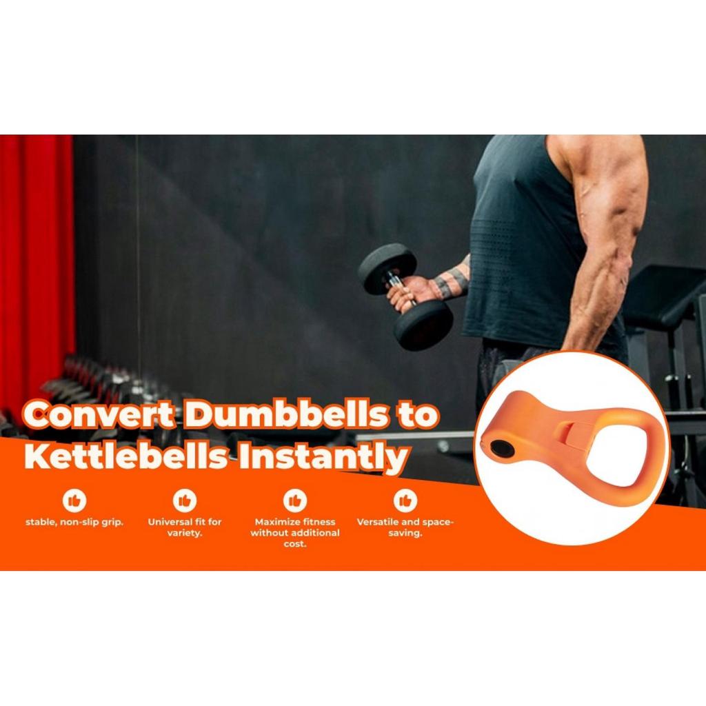 Comfortable Kettlebell Grip, Adjustable Clamps Handle Dumbbells to Kettlebells Conversion Travel