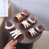 Sandálias de Praia Retro Estilo Coreano para Meninas com Dedos Abertos - Design Romano Tecido com Sola Macia para o Verão