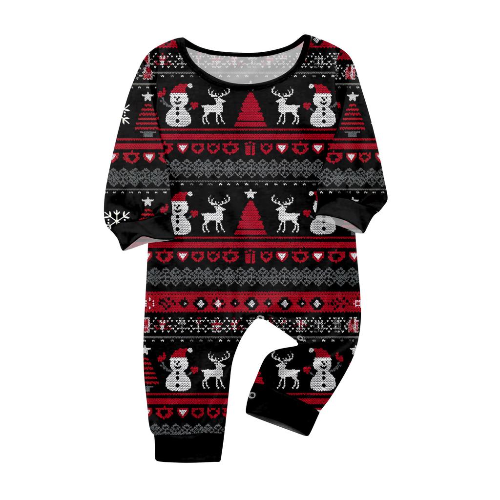 Christmas Printed Matching Family Pajama Set for Parents and Kids Holiday Wear