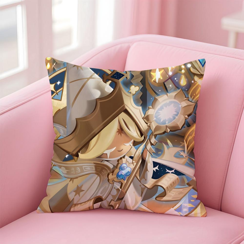 Fashion Cute C-Cookie Run Kingdom Icons Cushion Cover Pillow Case Soft Friendly Fabric & Concealed Zipper