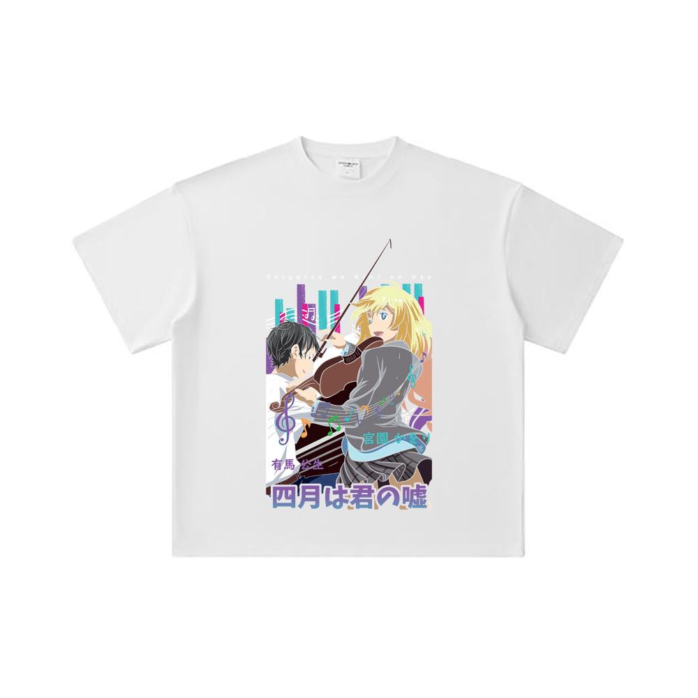 260 GSM Double Yarn 32 Count 100% Cotton Your Lie in April V1 Print Unisex Heavy Cotton T Shirt