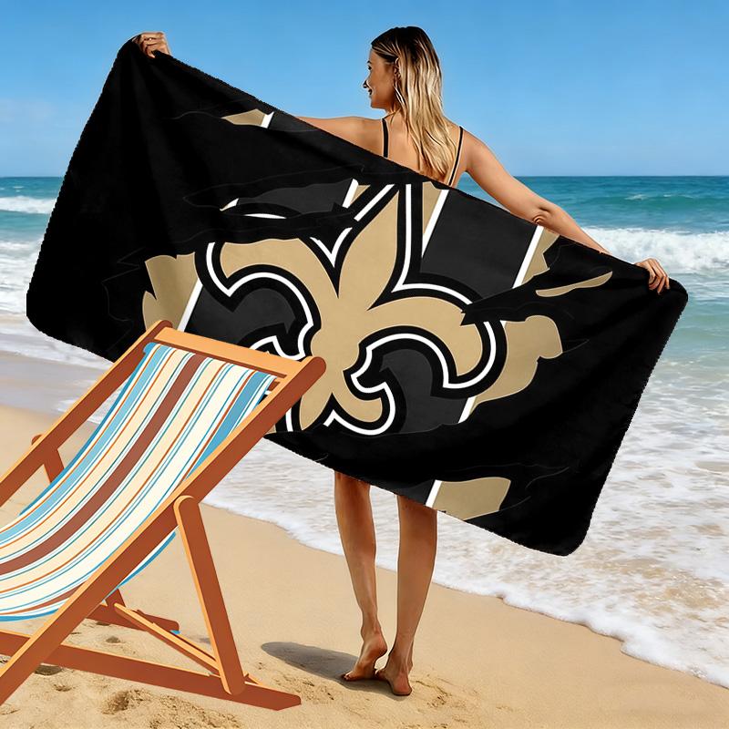 New Orleans Saints2 Print Beach Towel, Large Soft Quick Dry Towel for Beach Camping Swimming
