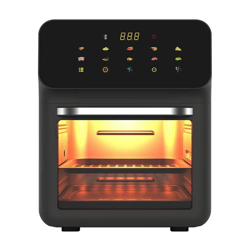 Maks 2400W elektrisk ovn Husholdningsluftfrityrkoker Multifunksjon Touch Control 3-lags Kjøkken Baking Dampmaskin Frityrkoker