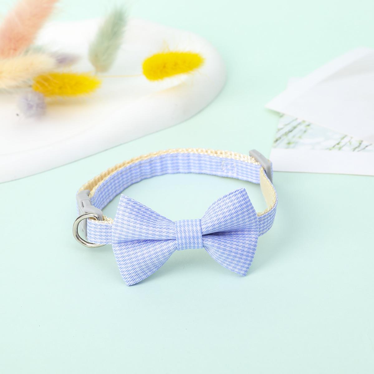 

Step-In Houndstooth Bow Pet Collar with Snap Buckle - For Cats & Dogs Houndstooth Bow небесно-голубой