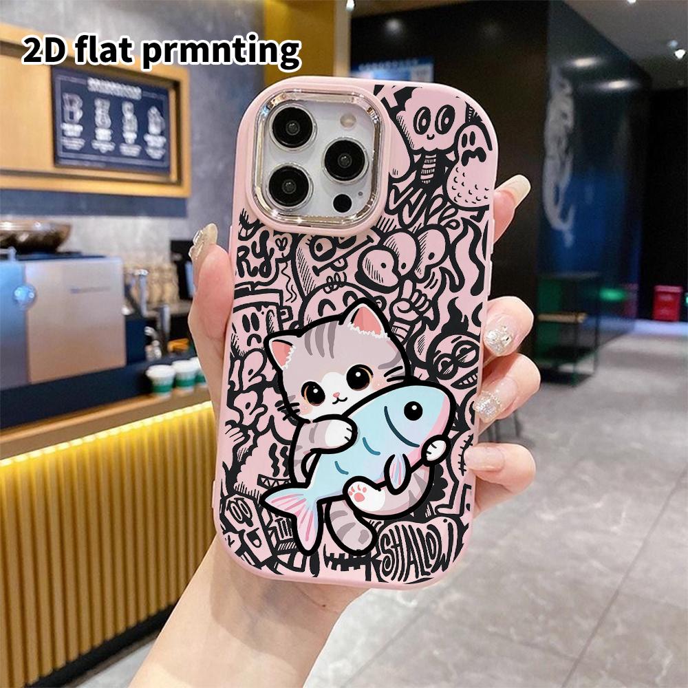 Phone Case: 2D Flat Design Suitable for iPhone 18 17 16 15 14 13 Pro Protective Case, Couple Style, Gradient Big Fish, Christmas and Halloween Gifts