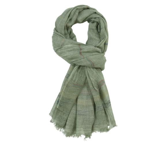 

Модный мужской шарф Хлопково-льняная пряжа Окрашенный в пряже Полосатый Мужские шарфы Кисточка Длинная шаль Осень Зима Мужские аксессуары Обертывания