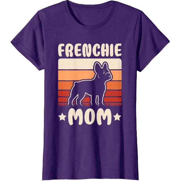 Frenchie Mom Retro French Bulldog Lover Mommy Women T-Shirt