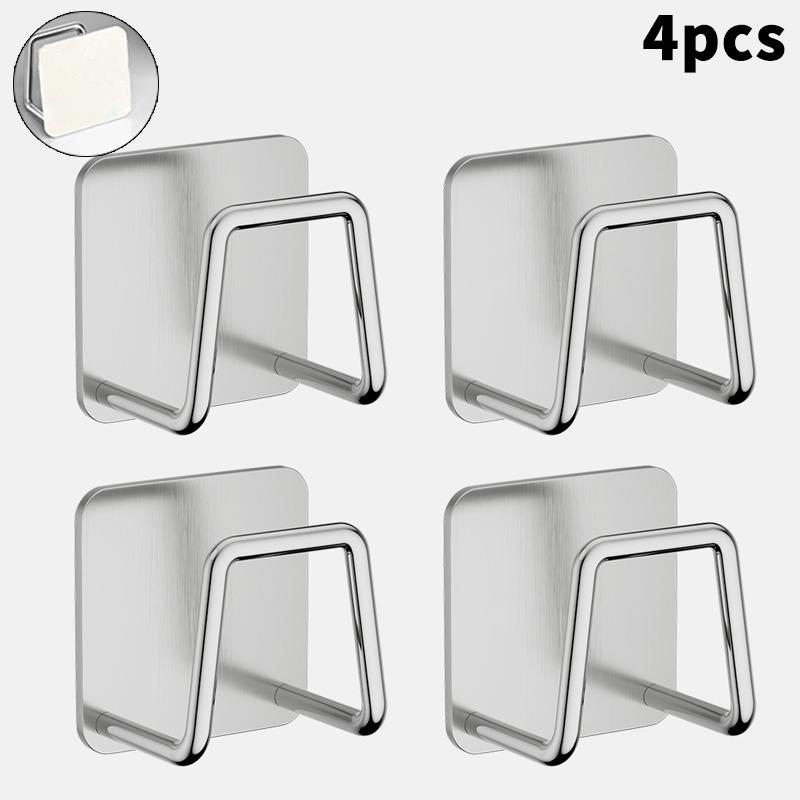 

4Pcs Stainless Steel Basin Hooks, No-Drill Bathroom Basin Storage Rack, Suitable For Bathrooms, Homes, And Kitchens A