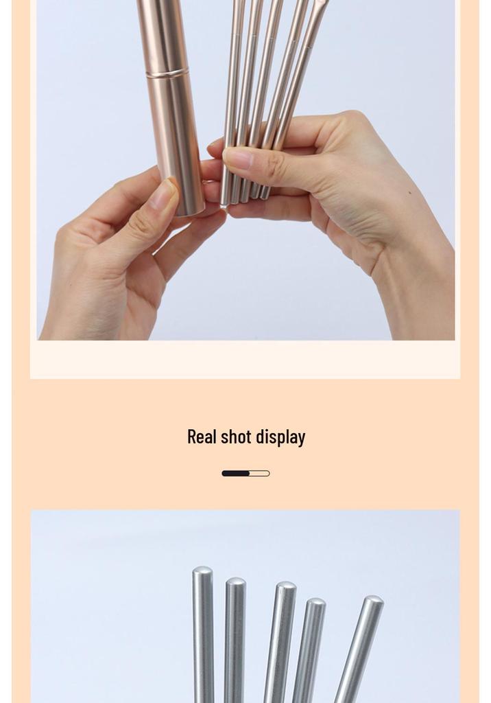 Cangzhou 5-teiliges Lidschattenpinsel-Set mit Aufbewahrungsbecher – Starker Griff, Minimale Puderaufnahme & Kein abfliegendes Puder