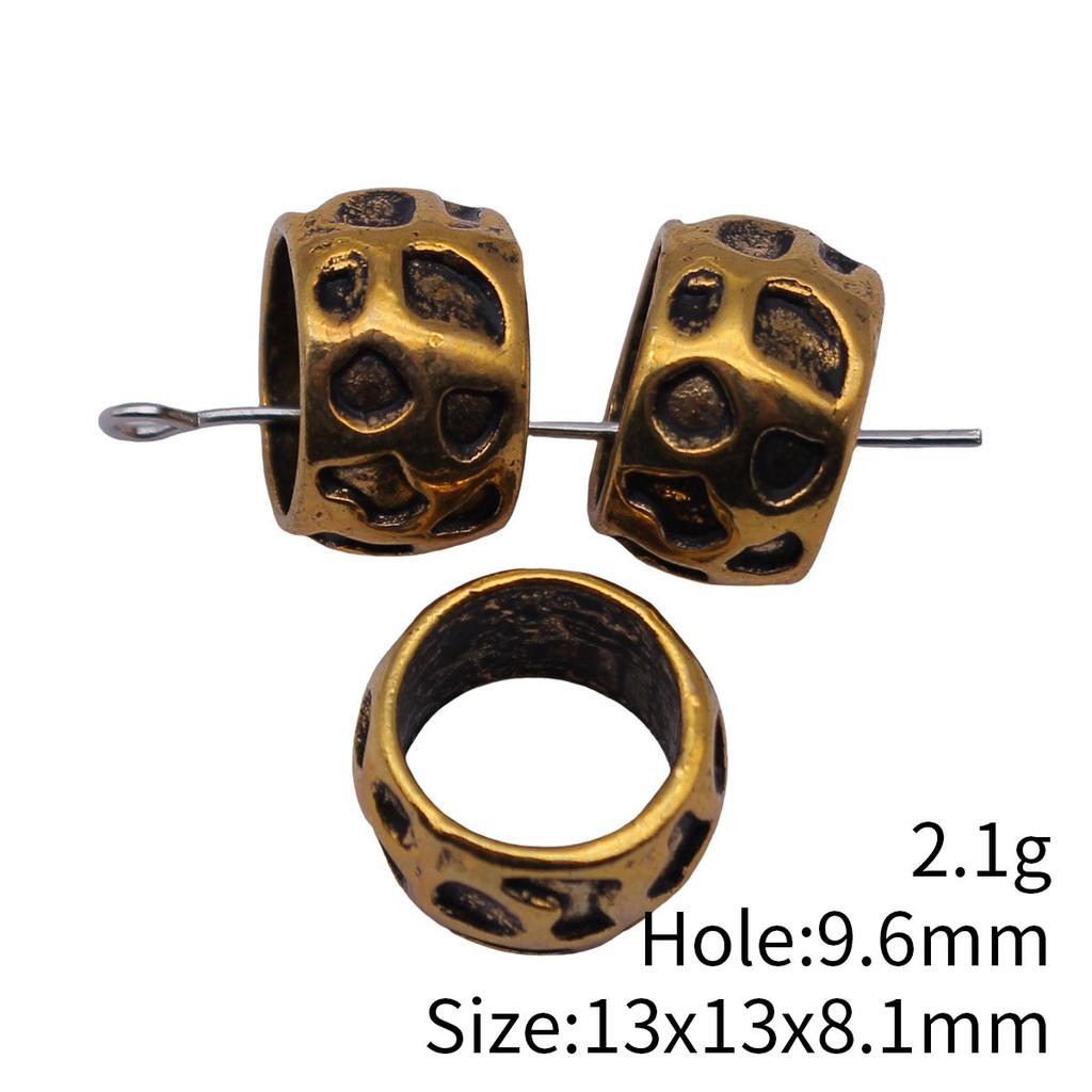 Hammered Texture Tube Spacer Beads Alloy Loose Beads For DIY Bracelet Dreadlocks Hair Braiding Jewelry Making Parts