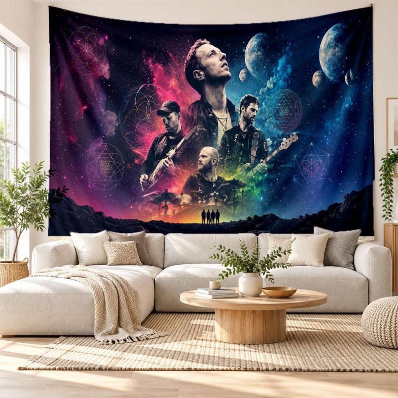 Coldplay Wall Tapestry Home Decor Hanging Cloth Art Background Tapestry for Bedroom