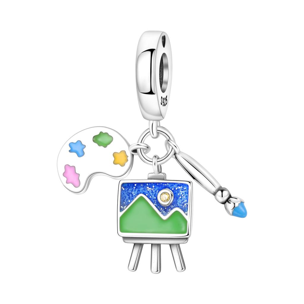 925 Silver Music Rock Pendants Bracelet Charms DIY Jewelry Party Beads Exquisite Festival Gifts Accessories for Women Men