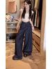 Plus Size High Waist Wide Leg Denim Pants - Women's Summer Trendy Loose Fit