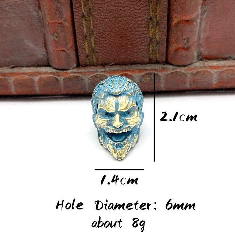 Brass Giant Head Figurines Knife Pendant Diy Bracelet Accessories Edc Outdoor Copper Jewelry Umbrella Rope Lanyard Paracord Bead