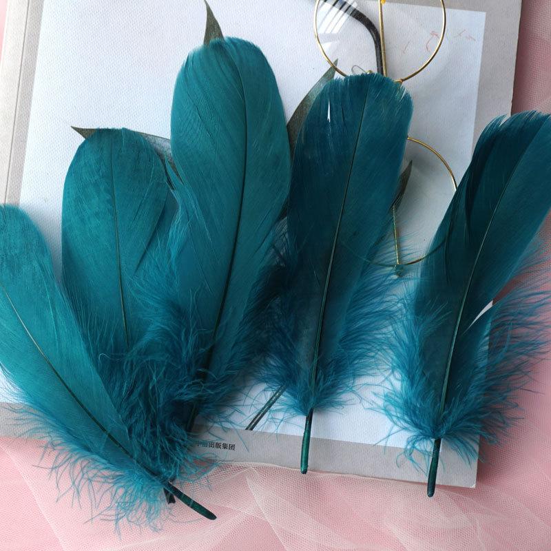 50Pcs Goose Feather Soft Big Floating Diy Sunflower Wall Decoration Dream Catcher Wing Decoration Handmade Material Colored Cat Stick Feather
