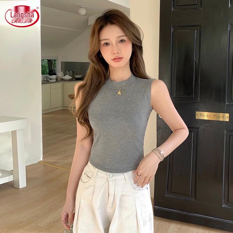 Langsha Women s Summer Slim-Fit Sleeveless Tank Top XL