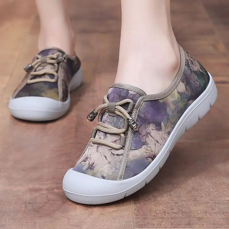 Fashion Original Round Toe Slip On Women's Shoes Aesthetic Fashion 2025 Offer Daily Routine Cheap Stylish Casual Walking Ladies Footwear