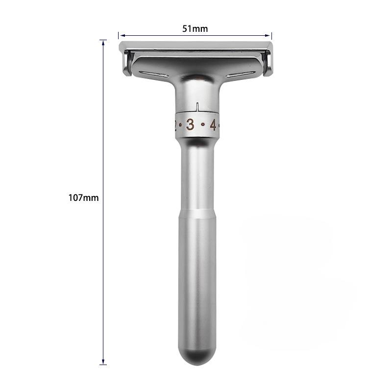 Manueller Rasierer für Männer Einstellbare Schärfe Doppelseitiger Klingenhalter im altmodischen Stil Ohne Basis