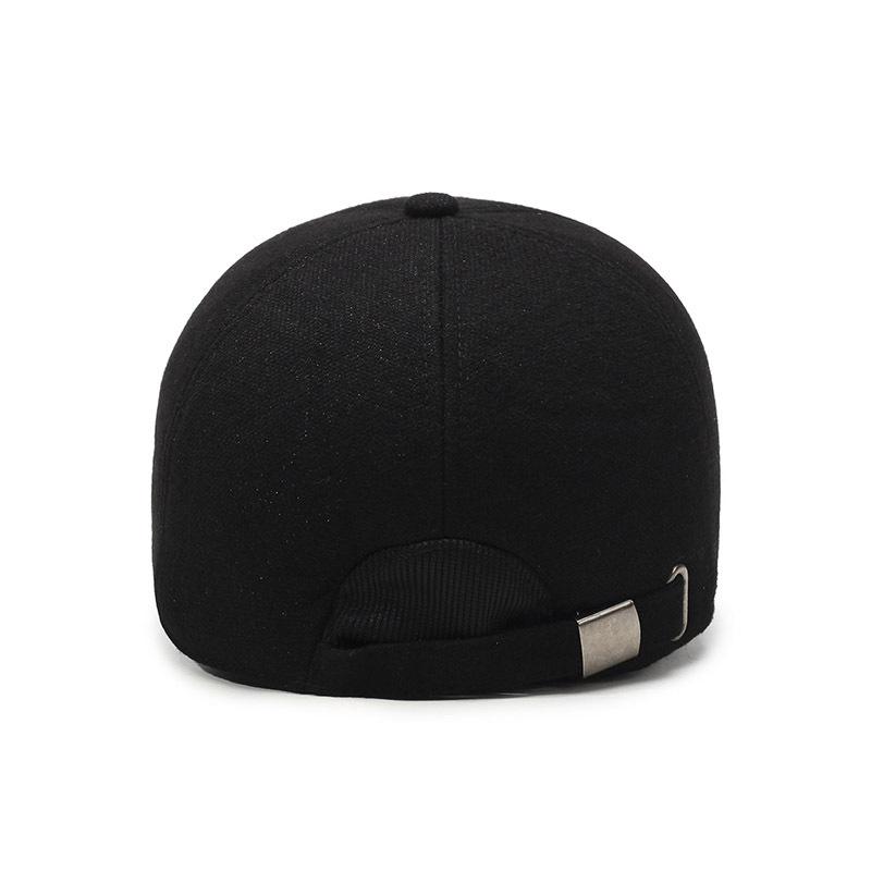 New Men'S Ear Protection Cotton Hat, Fleece Warm Baseball Cap, Middle-Aged And Elderly Outdoor Windproof And Cold-Proof Cap