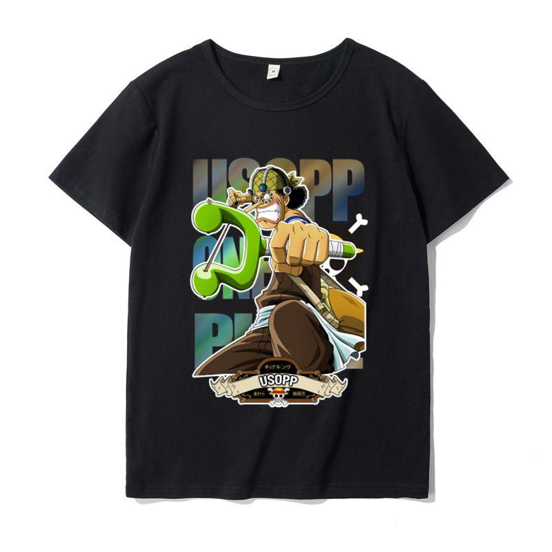 ONE PIECE T-shirt Aslo Luffy Sauron Short Sleeve Male Anime Cartoon Ins Loose Japanese Printed T-Shirt Y2K