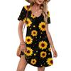 Summer Dresses For Women Loose V Neck Short Sleeve Casual T Shirt Dress Sundresses Swimsuit Coverup With Pockets