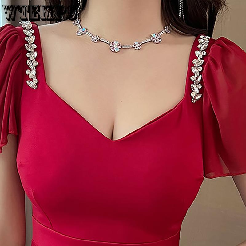 WTEMPO Women's Dresses Sexy Low Cut Fishtail Dresses Hip Waist Skinny Dresses Straps Hollow Party Dresses