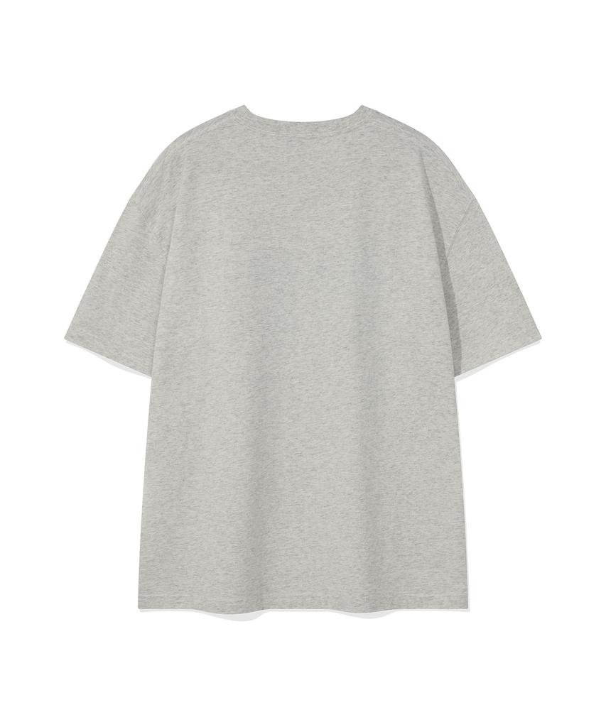 WACKY WILLY Bear Print Short Sleeve T-Shirt Light Gray