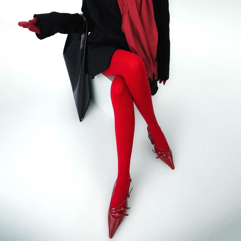 Meia-calça vermelha feminina meias transparentes slim transparente lingerie inferior renda leggings inverno meia-calça feminina meias com pés nylon vermelho bodys sexy meia-calça