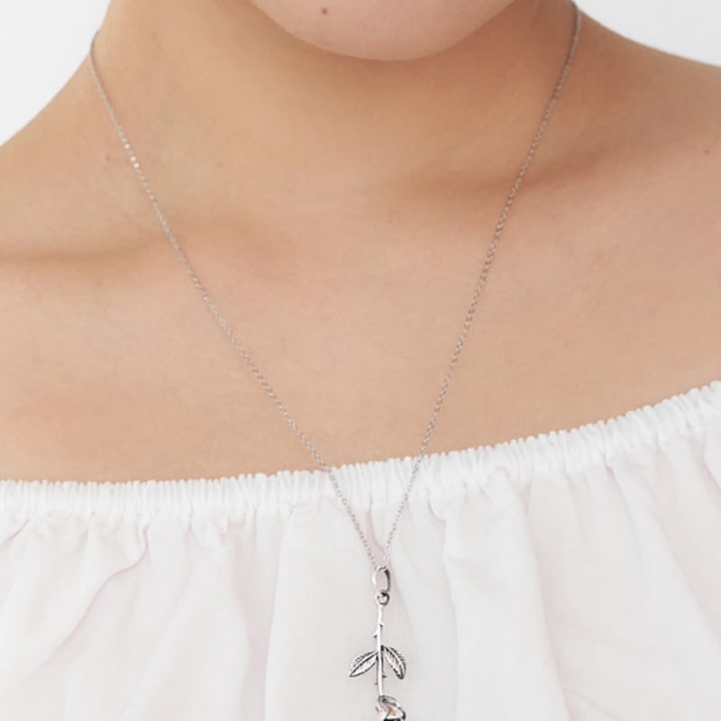 Geegee [Silber925] Rosen Tropfen Halskette (2 Farben)
