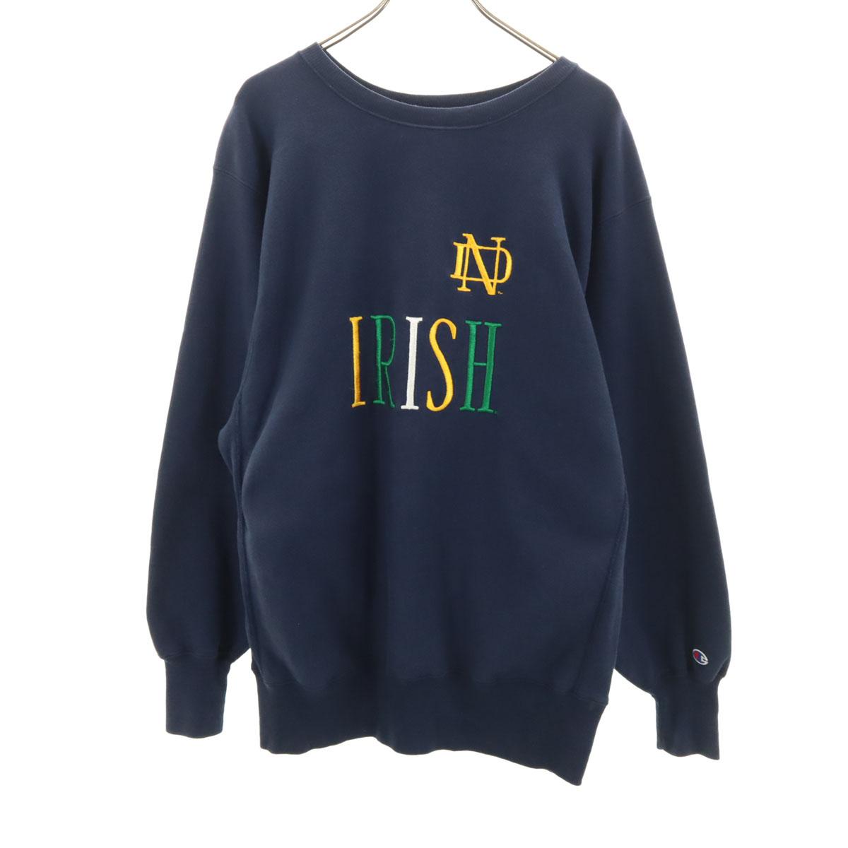 

Champion 90s Old embroidered tag made in USA Long sleeve sweat XL Navy Men s Used